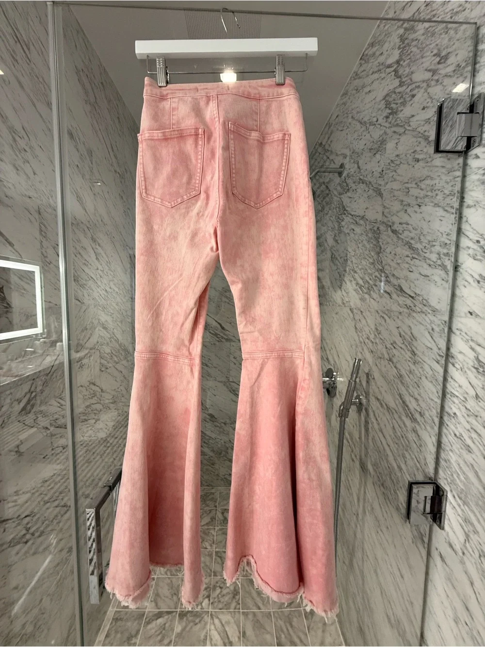 Free People We The Free Pink Acid Wash Bell Bottom Flare Jeans | Size 25